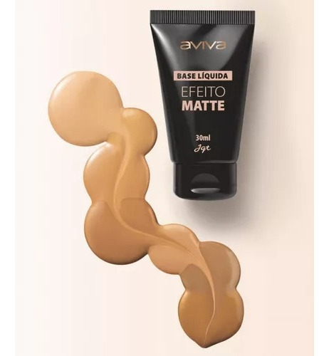 Base de maquiagem líquida Jequiti Aviva 30ML EFEITO MATTE Base Líquida tom escuro - 30mL 30g