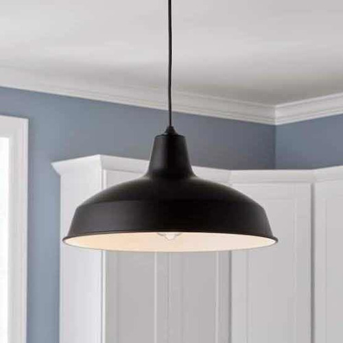 Lampara Techo Colgante Hampton Bay Matte Black Ajustable