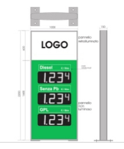 Rotulo Preciador Precios Combustibles Pantalla Gasolinera