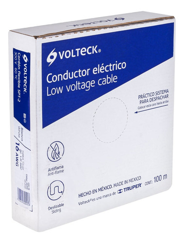 Rollo 100m De Cordón Dúplex Flexible Spt 16awg Volteck 46068