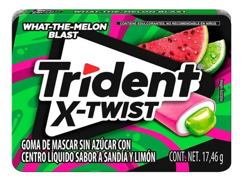 Chicle Trident X-twist Sandia Y Limon 8pz De 17.46g