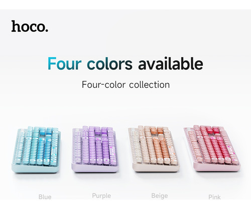 Teclado Membran Hoco K9, Motif Beruang Love, Design Retro Teclado Milk Tea Idioma Milk Tea