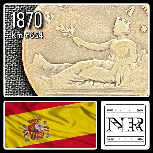 España - Año 1870 - 2 Pesetas - Plata .835 - Km #654