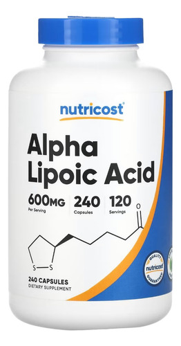 Nutricost - Acido Alfa Lipoico - 600 Mg - 240 Cápsulas Sabor Neutro