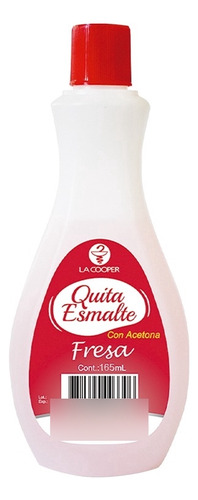 Quita Esmalte Con Acetona Fresa 165ml - La Cooper