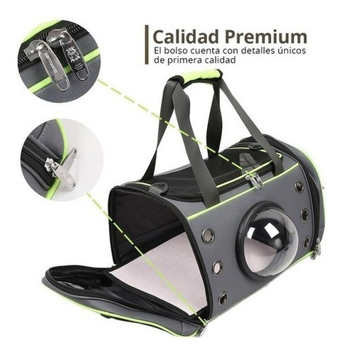 Imagen 8 de 10 de Bolso Transportador Mascotas Gato Perro Visor Rigido Mochila