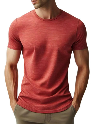 Playera Jaspe Hombre Manga Corta, Slim Fit, Tela Ligera