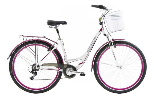 Bicicleta City Cosenza R700c Blanca Unitalla Mujer Benotto Color Blanco