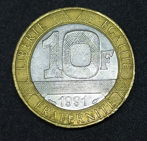 Francia - Moneda De 10 Francs - Año: 1991 - Bimetálica