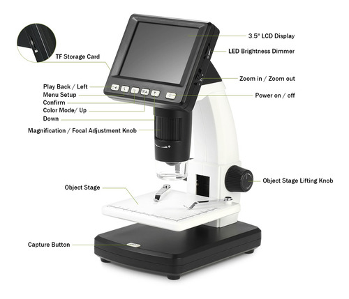 Microscopio Digital Portátil Profesional Con Pantalla Lcd