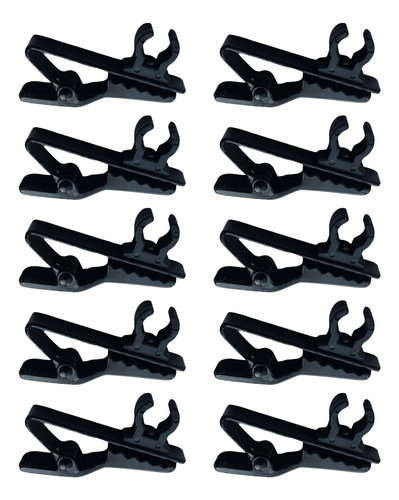 10 Pcs De Clips De Micrófono De 8mm Adjustable De Negro