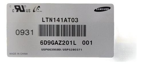 Tela Notebook Ccfl 14.1 - Samsung Códigos Ltn141at03-301