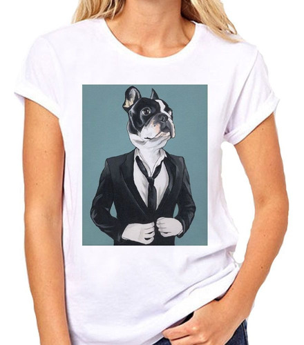 Remera De Mujer Bulldog Con Traje