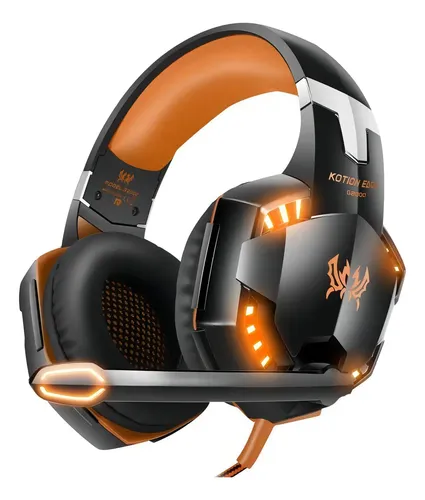 Auriculares Gamer Kotion Gamer G2000 Negro Y Naranja Con Luz Led  Negro/naranja | MercadoLibre