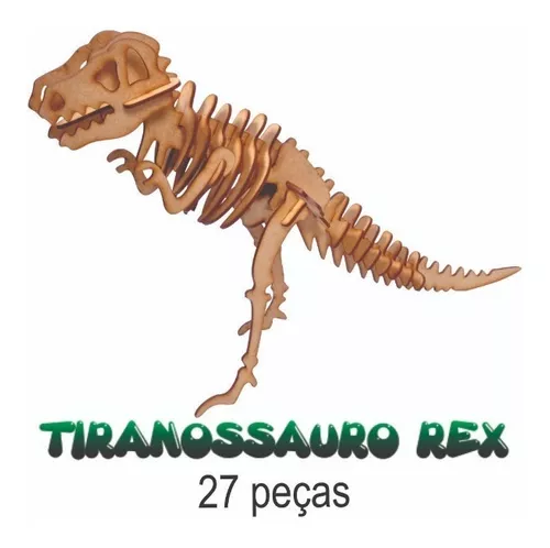 Quebra Cabeça Infantil Fácil 30 Peças Grandes em Madeira MDF Dinossauro  Presente Menino Menina Criança 3 Anos Iniciante Resistente Pais e Filhos
