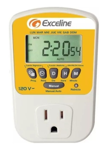 Programador Horario Digital Iluminación Exceline Gtc-e120h