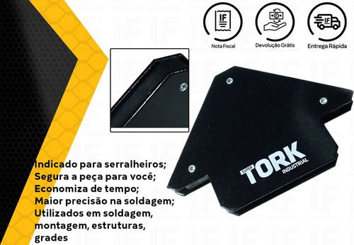 Esquadro Magnético Para Soldador 12kg Kit 4 Peças Super Tork