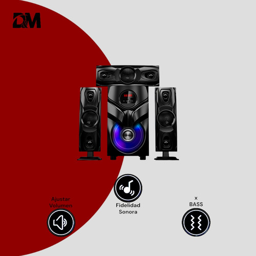 D&m Y15 Bocina Bluetooth Song Estereo 3.1 + X Bass Y Control Negro
