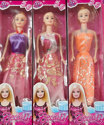 Muñeca Barbie Tipo Simil Articulada X1 Con Vestido