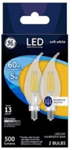 Ge 23265 led Cac Base De Candelabro Foco, Blanco Suave, Tra