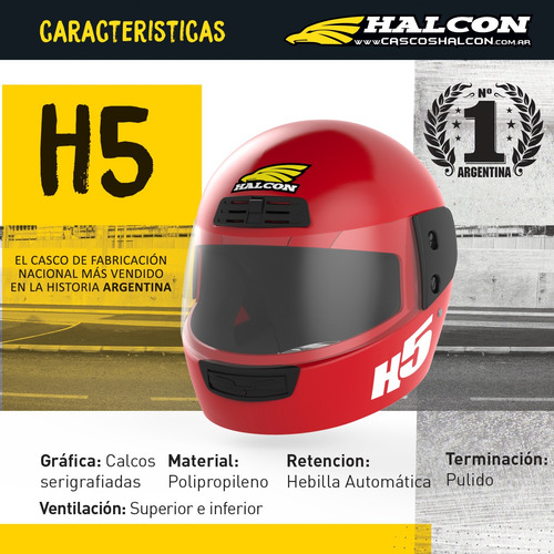 Casco Moto Halcon H5 Integral Azul Tienda Oficial