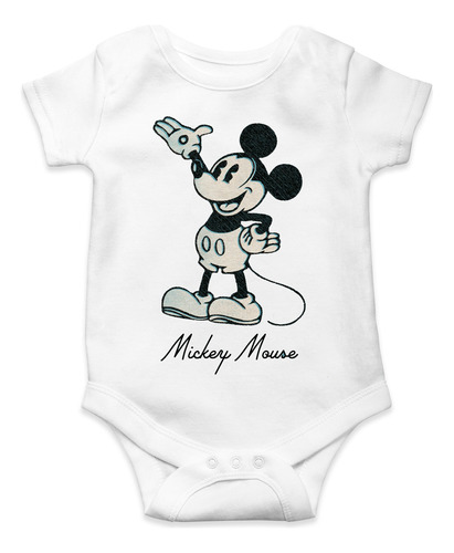 Body Para Bebé Mickey Mouse Clasico Algodon Color Blanco