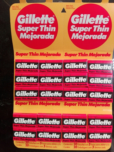 Gillette Roja Super Thin Mejorada Blister 20 