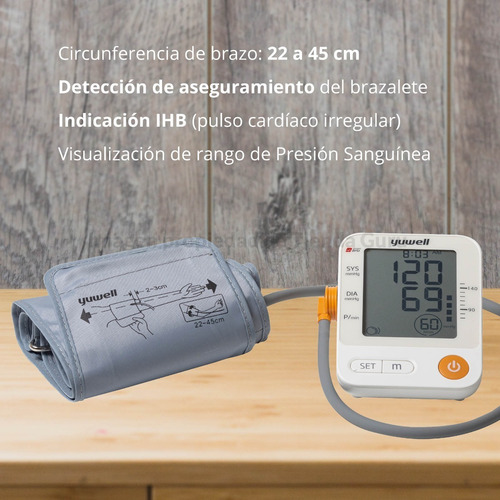 Imagen 5 de 6 de Tensiometro Digital De Brazo Yuwell Maverick Memorias Ye670a