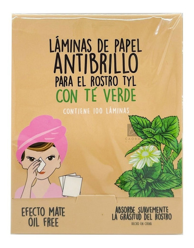 Laminas Papel Antibrillo Rostro Te Verde Thelma&louise