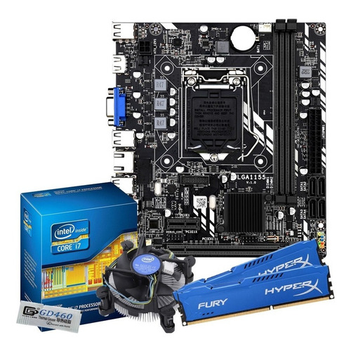 Imagem 1 de 6 de Kit Intelcore I5 3470 3.6ghz + Placa Lga1155 + 16gb + Cooler