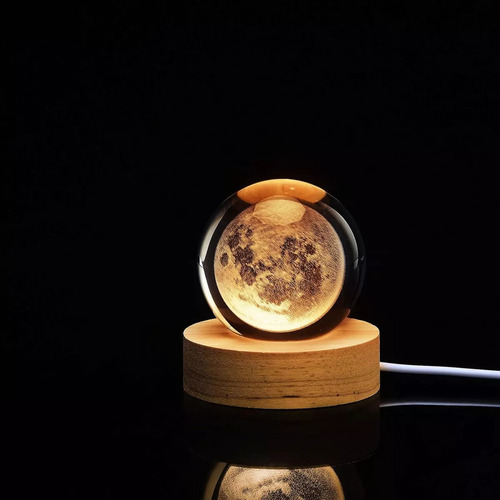 Lámpara De Luz De Noche Led De Bola De Cristal 3d Lámpara Lu
