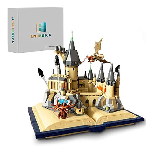 Enjbrick Castle Book Toy Building Set, Medieval Modular Hous