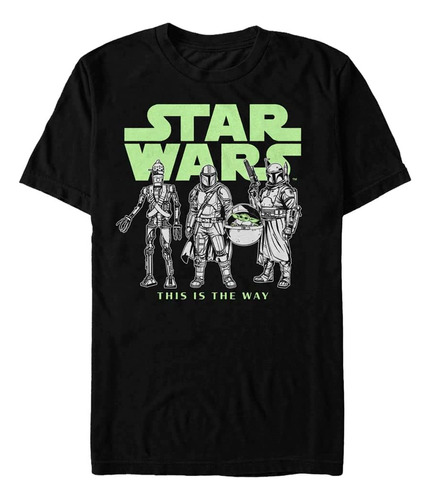 Star Wars Mandalorian Logo Lineup Camiseta De Manga Corta, N