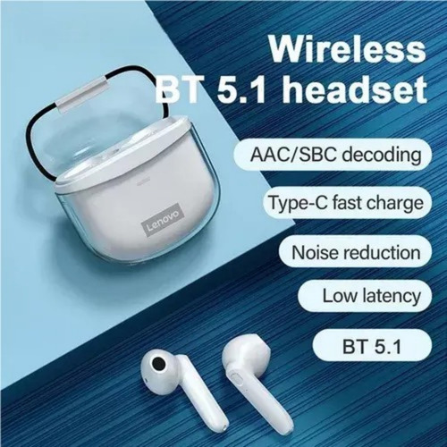 Auriculares estéreo inalámbricos Bluetooth 5.1 Lenovo Xt96 de color blanco