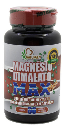 Magnesio Dimalato Max Plus 1200mg 60 Caps Puro 135% Idr