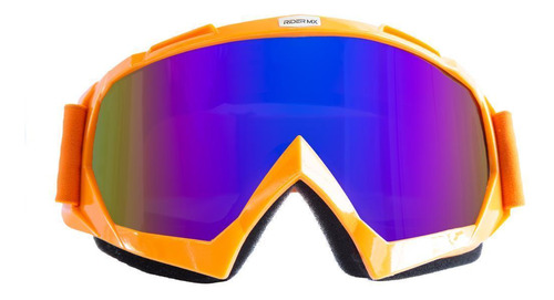 Óculos Motocross Force Orange Com Lente Iridium Rider Mx