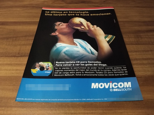 (pg891) Diego Maradona * Publicidad Movicom