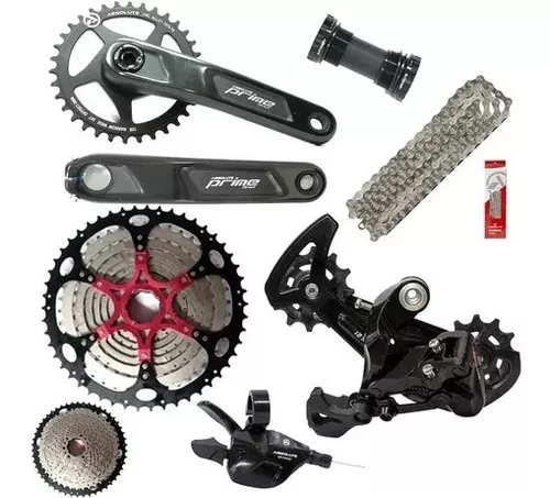 Kit Grupo Absolute 12v Mtb K-7 (11/52) C/ Corrente Sunrace