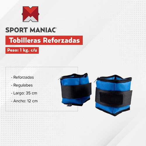 Imagen 4 de 6 de Kit 10 Pares Tobilleras Regulables Tobillera De 1 Kg C/u