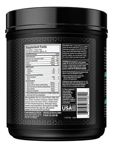 Bcaa Muscletech Amino Build 40 Serv Strawberry Watermelon