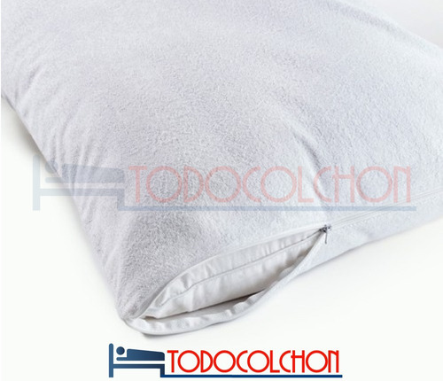 Imagen 4 de 8 de Funda Almohada Impermeable Toalla Y Pvc Con Cierre Algodon