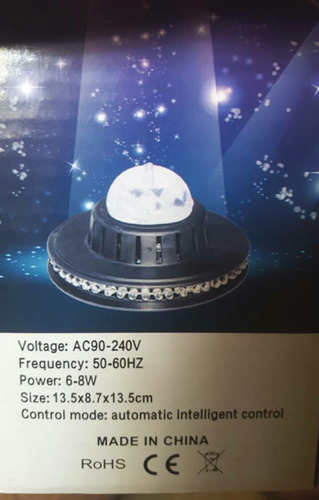 Bola De Luz Led Giratoria Rgb Tipo Estrella Crystal Light Dj
