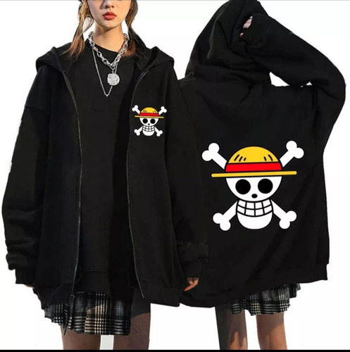 Chaqueta Calavera Luffy One Piece Anime Sombrero Amarilo