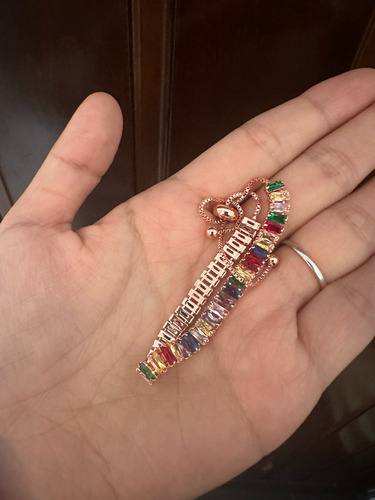Brazalete De Oro Rosa Con Cristales Para Boda Pulseras Mujer