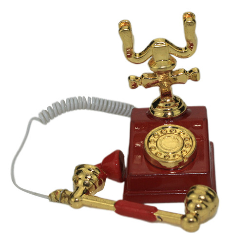 Modelo De Teléfono Retro En Miniatura Rojo, Decoración Vinta