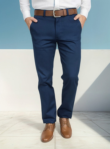 Pantalones De Vestir Rectos De Algodón Para Hombre