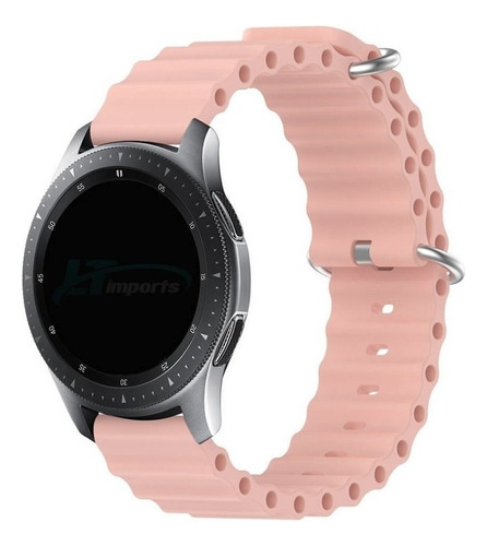 Pulseira 22mm Ondas Para Samsung Gear S3 Frontier Sm-r760 Cor Rose