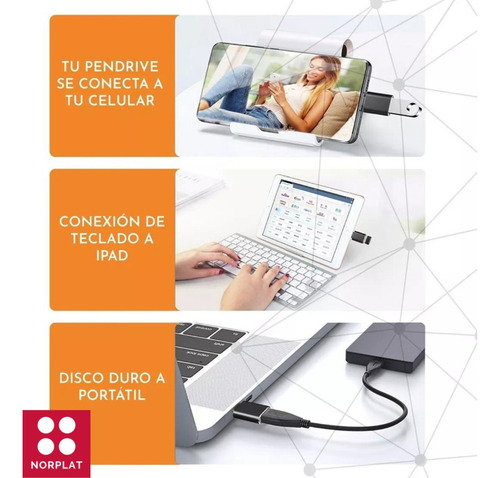 Adaptador Usb-c Macho A Usb-a Hembra - Certificado Norplat N