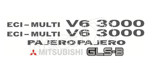 Kit Emblema Adesivo Mitsubishi Pajero 3000 Gls-b V6001