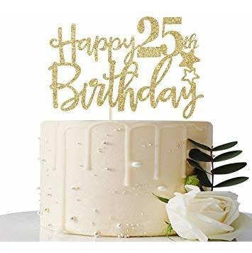 El Oro 25to Cumpleaños Feliz De La Torta, Hola 25, Alegría A
